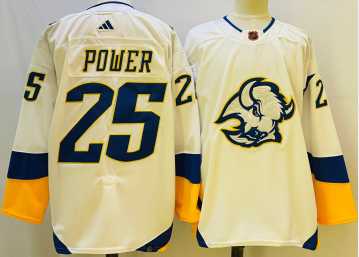 Mens Buffalo Sabres #25 Owen Power White 2022 Reverse Retro Authentic Jersey->buffalo sabres->NHL Jersey